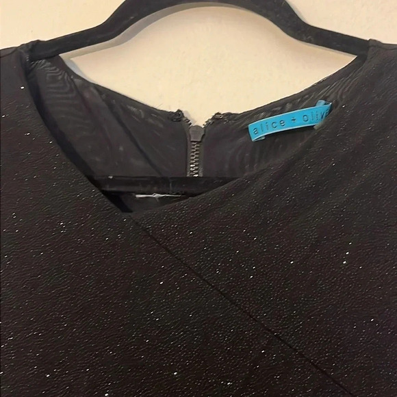 Alice + Olivia | Sparkle Black Bodycon dress Women size 6 wedding guest cocktail - Picture 3 of 10